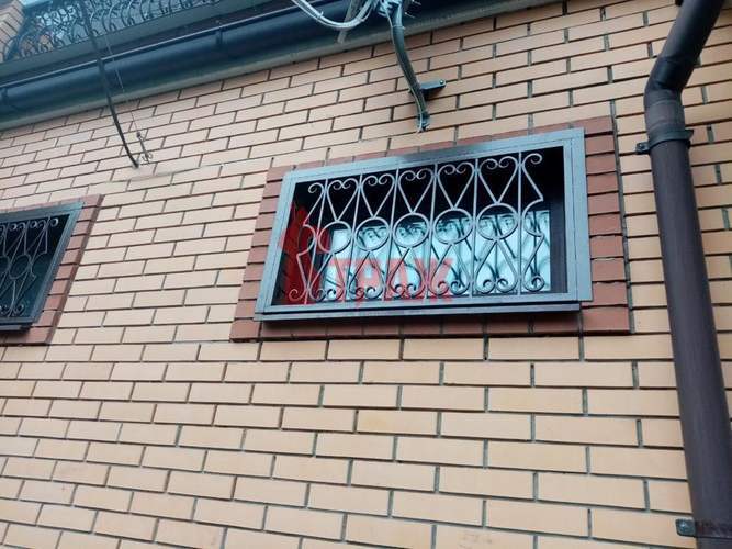 вид кованой дутой решетки с улицы