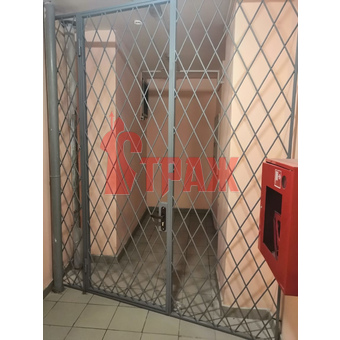 Тамбурная решетчатая дверь с боковыми вставками