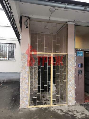 тамбурная решетчатая дверь с боковой и верхней вставкой под навесной замок модель СТДР - 47 фото 2