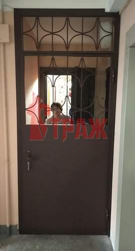 фото тамбурная металлическая решетчатая дверь с верхней вставкой модель СТДР - 49