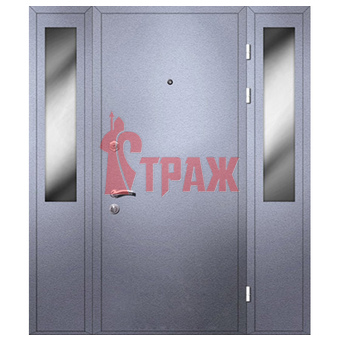 Тамбурная дверь со стеклом две вставки