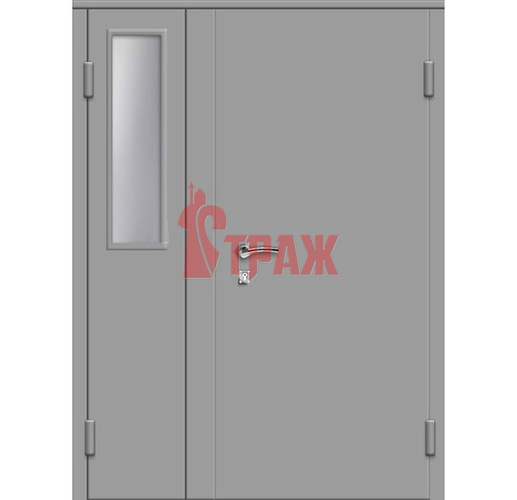 тамбурная дверь с распашной створкой оборудованной стеклом